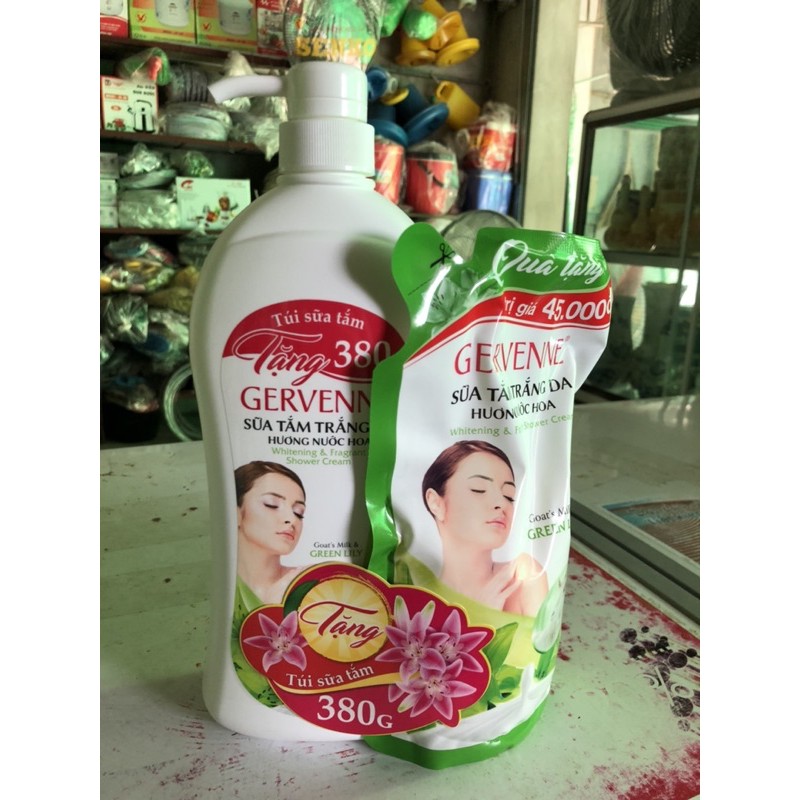 sữa tắm hương nước hoa Gervenne 900g tặng túi sữa tắm 380g