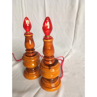 đèn thờ cúng - gỗ tràm-08