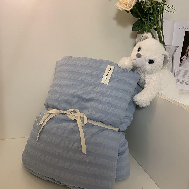 Chăn Bông Sợi cotton Mỏng Nhẹ Mát Mẻ Mùa Hè Màu Xanh Lá