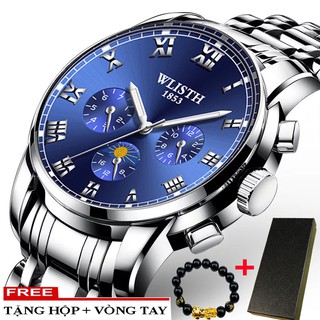 (FULL BOX) ĐỒNG HỒ NAM WLISTH MÁY NHẬT W8899 DÂY THÉP CAO CẤP + TẶNG HỘP VÀ VÒNG TAY