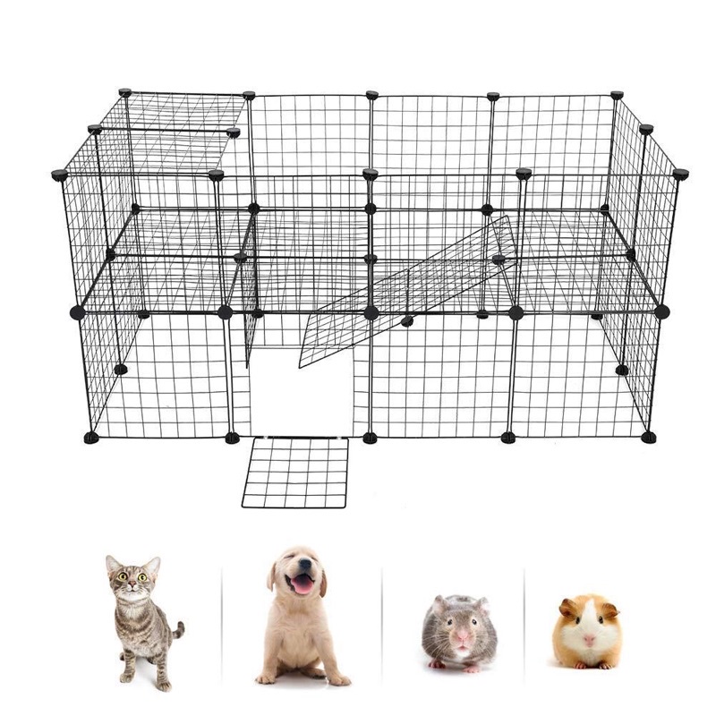 Tấm lưới làm quây chuồng dành cho thú cưng: chó, mèo, thỏ, bọ,... lưới sắt sơn tĩnh điện - Kitty Pet Shop BMT