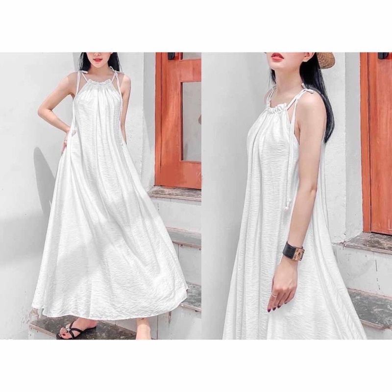 đầm maxi cổ yếm vãi dũi | BigBuy360 - bigbuy360.vn