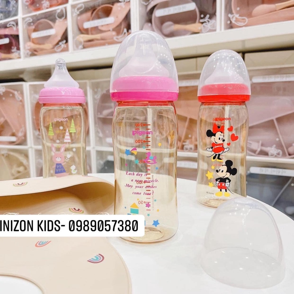 Bình Sữa Pigeon Hàng Nội Địa Nhật Mẫu Mới Chính Hãng | Minizon Kids