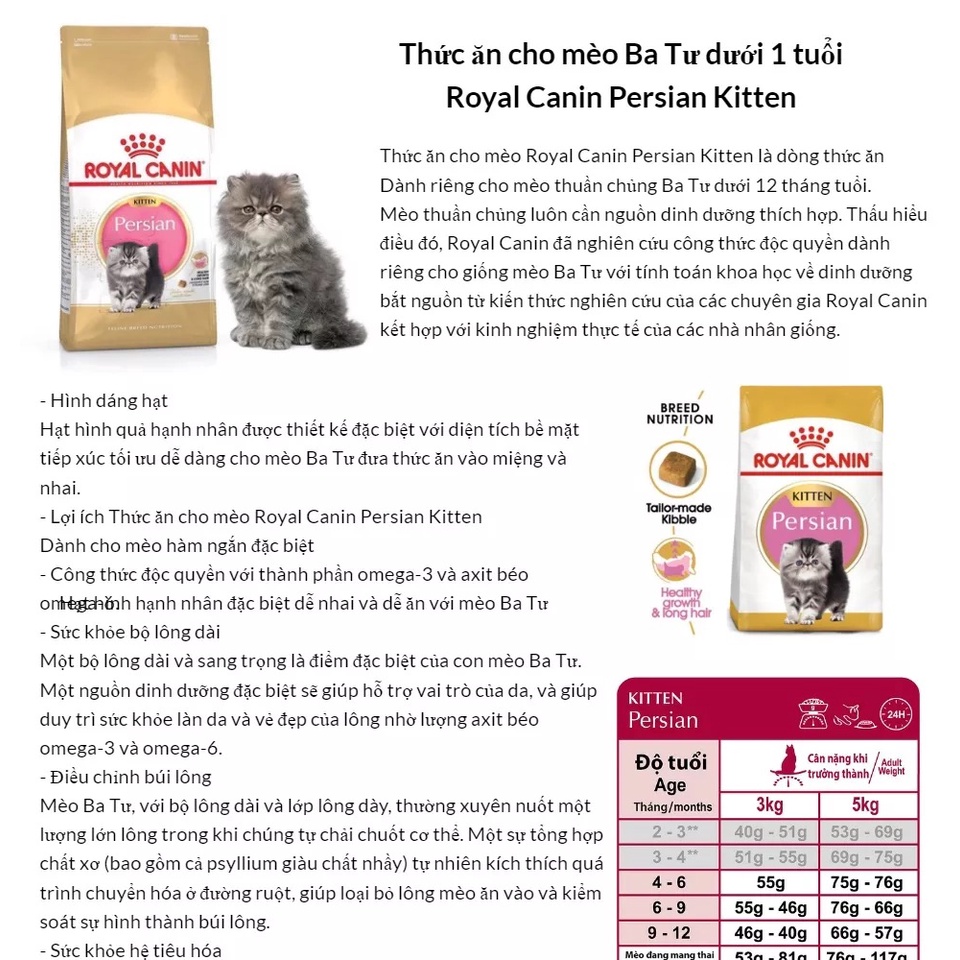 Thức ăn dạng hạt cho mèo Anh lông dài  Royal Canin - PetMall