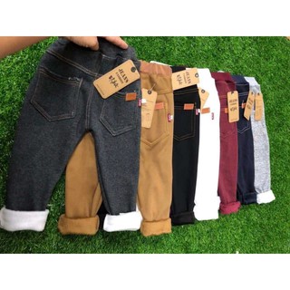 Quần jean lót nỉ cho bé | Nỉ | Ấm | Không bai nhão| có video thật