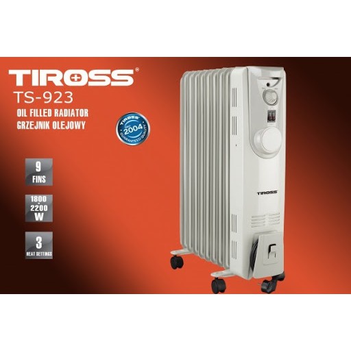 Lò sưởi dầu 9 thanh Tiross TS923 (công suất 2200W) [Sản Phẩm Chính Hãng, Bảo Hành 12 Tháng]