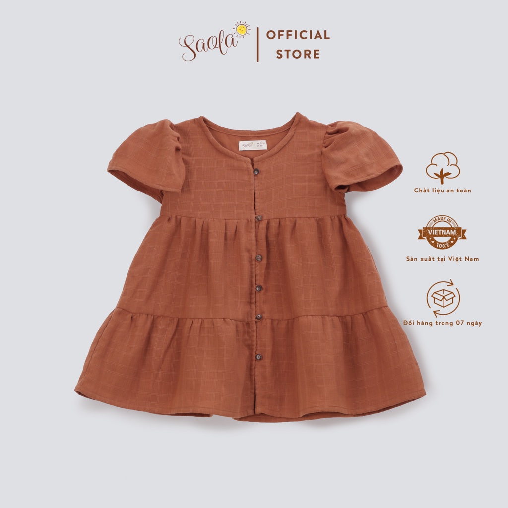 Đầm Váy Bé Gái Midi Cổ Tròn Tay Cánh Tiên Dáng Xòe Dễ Thương - RHITAA DRESS - DRC031 - SAOLA CLOTHING