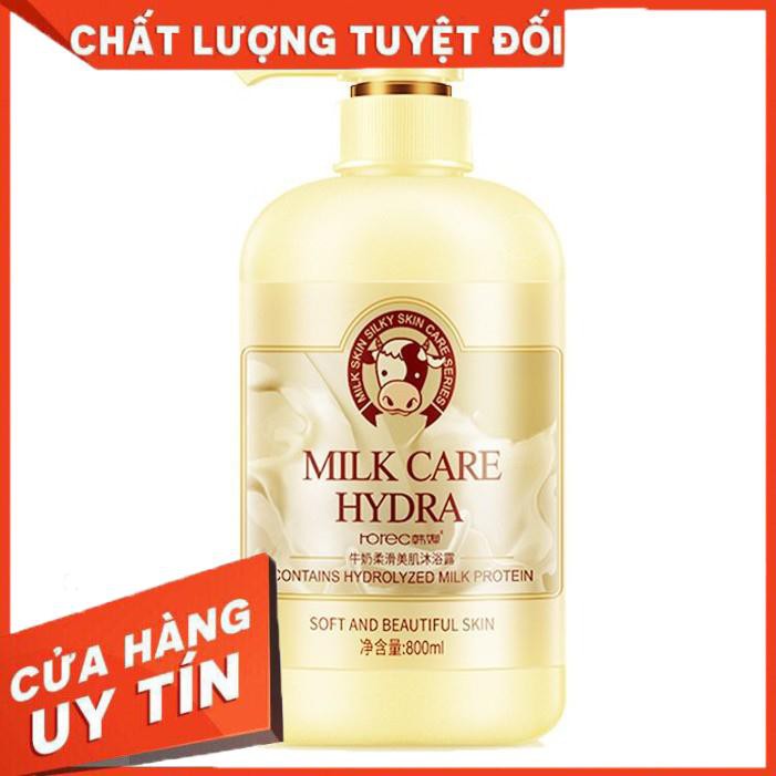 Sữa Tắm Trắng Da, Sữa Tắm Con Bò Nội Địa Trung MILK CARE HYDRA 800ml K158