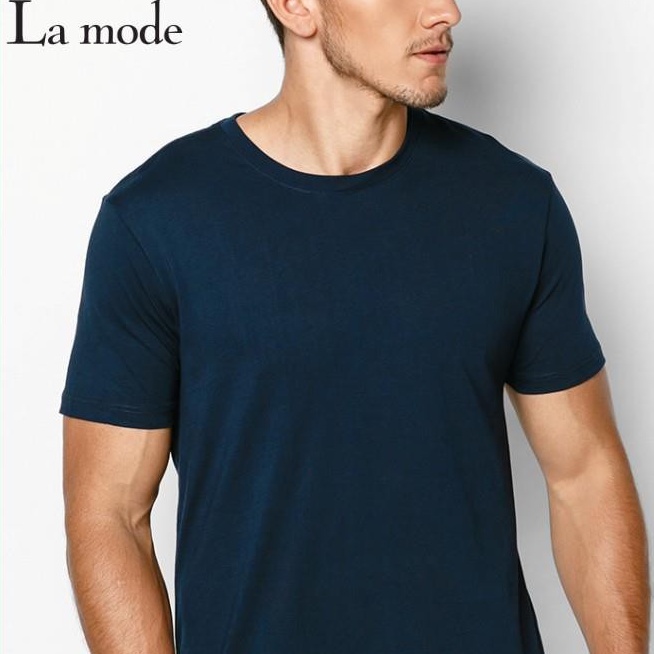 Áo Thun Trơn Nam Nữ Unisex Nhiều Màu - Xanh Dương - La mode