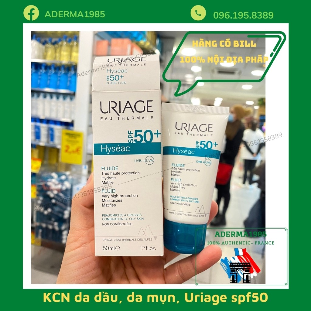 Kem chống nắng Uriage dành cho da dầu, da mụn URIAGE HYSEAC FLUIDE SPF 50+ 50ML ( mẫu mới nhất )