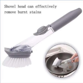 Cây cọ chà sàn, cọ rửa xoong nồi có tay cầm kèm bình chứa xà phòng thông minh 3 in 1