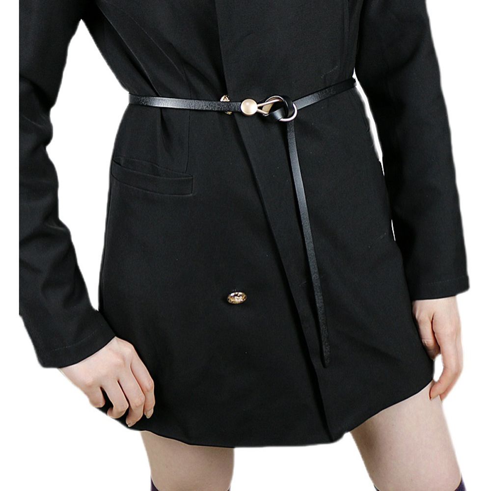 Thắt lưng da màu trơn khóa kim loại có thể điều chỉnh kiểu cổ điển cho nữ