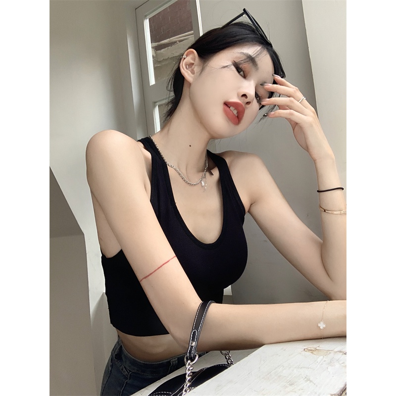 Áo Hai Dây Hở Lưng Có Đệm Ngực Thời Trang Hàn Quốc Quyến Rũ Cho Nữ