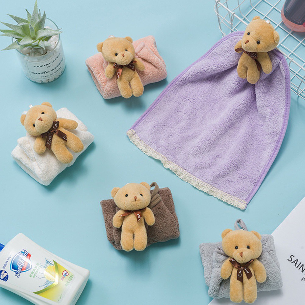 Khăn Lau Tay Nhà Bếp, Khăn Lau Bát Treo Nhà Bếp Gấu Teddy đáng yêu 36x30x5cm