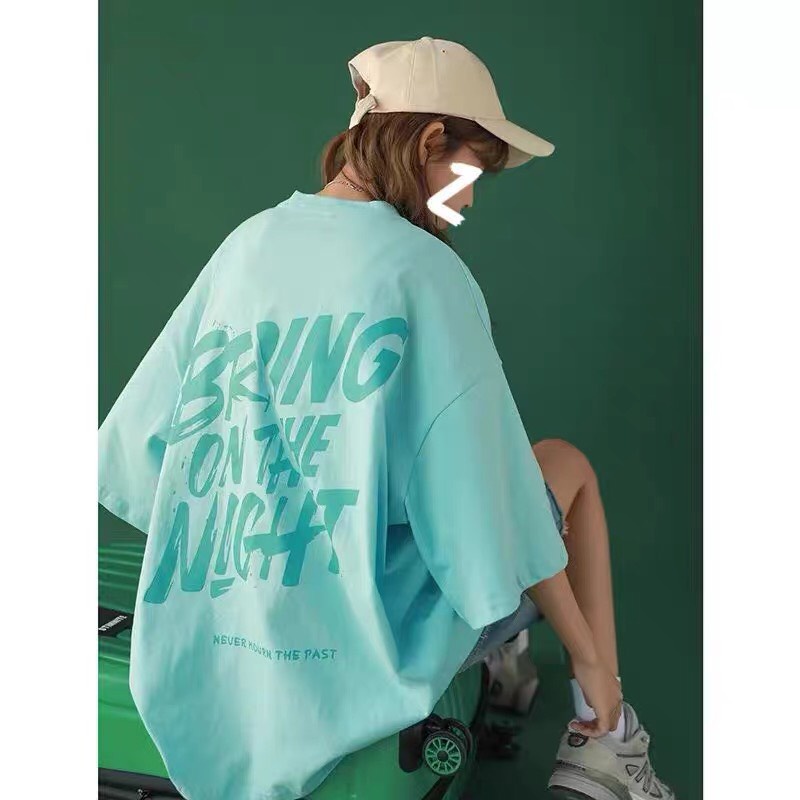 Áo thun phông logo tay Full size tay lỡ from rộng [BRING ON THE NIGHT] KL Unisex