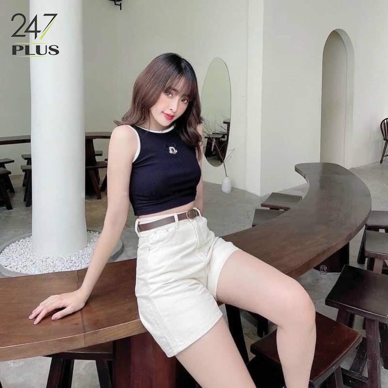 Quần Short Bò 2 Màu Đen Trắng
