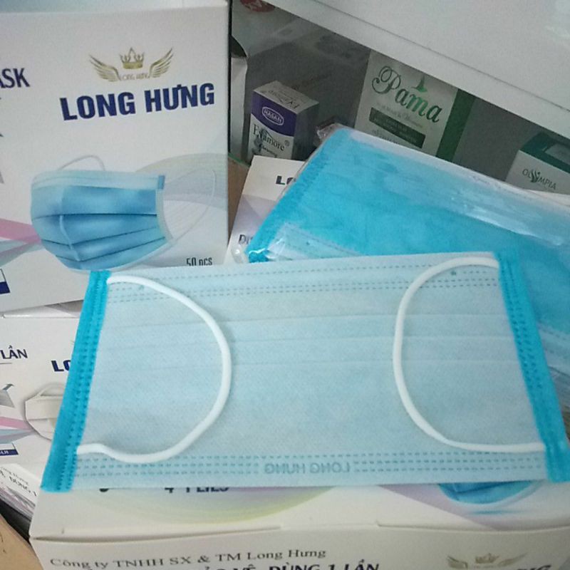 Khẩu Trang Y Tế Long Hưng 4 lớp - Hộp 50c