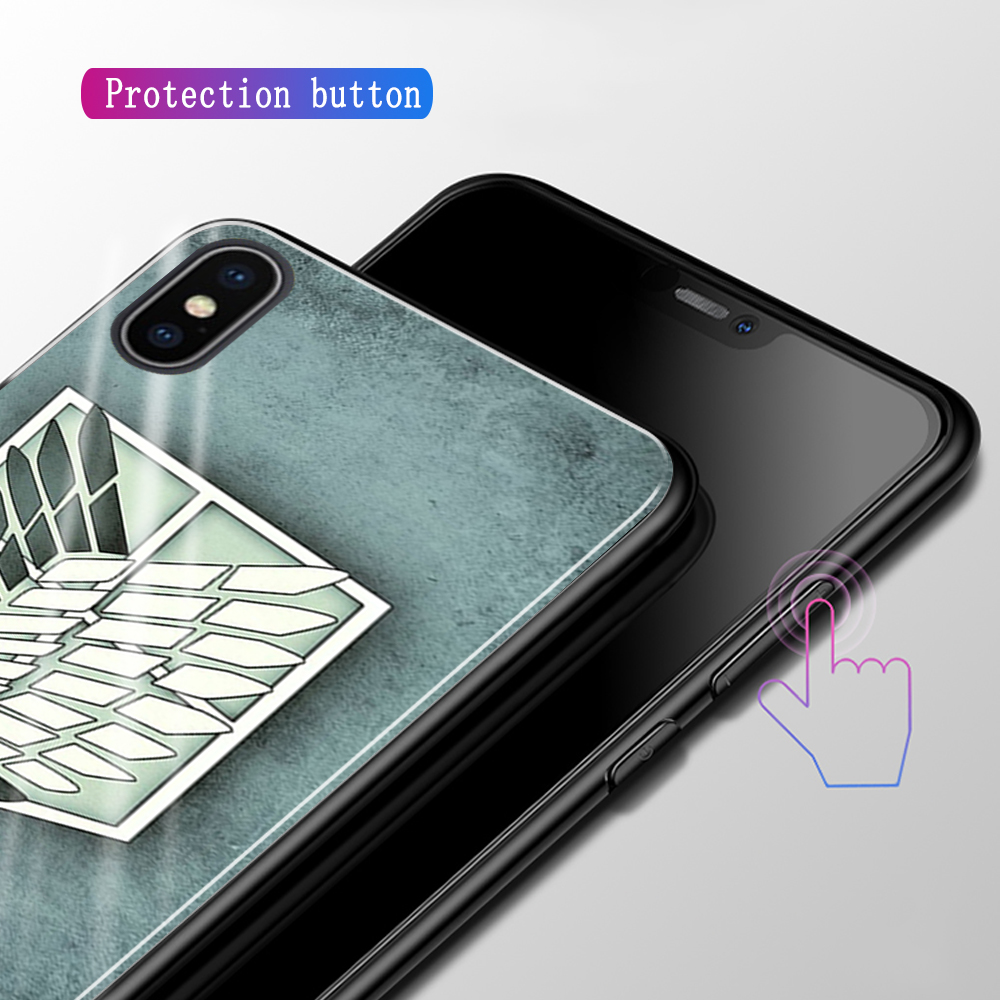 Ốp Lưng Mặt Kính Họa Tiết Attack On Titan Cho Iphone 6 6s 7 8 Plus X Xr Xs Max 11 12 Pro Max 12 Mini