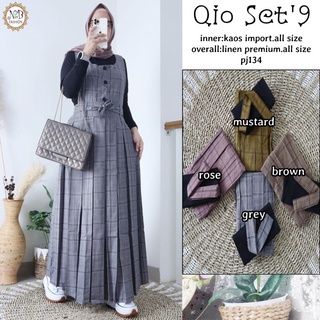 Qio SET 9 Quần Yếm Vải Lanh Cao Cấp Chính Hãng BY N&B Thời Trang Mới Nhất/Áo Choàng Quần Yếm
