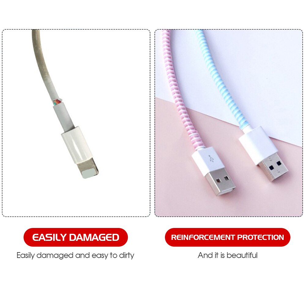 Dây Quấn Bảo Vệ Cáp Sạc Usb Nhiều Màu Dài 1.4m