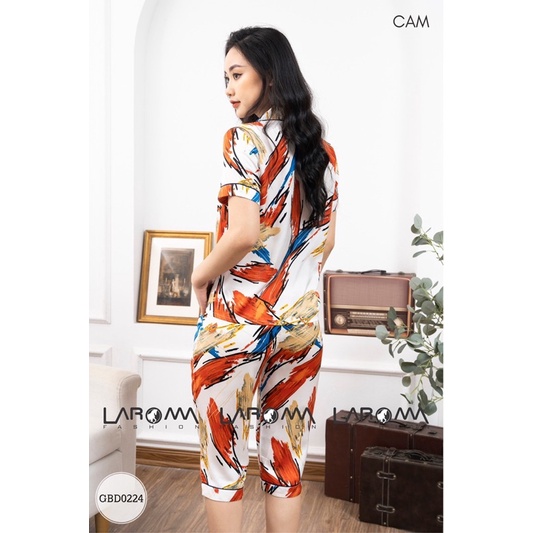 Bộ đồ Pijama Nữ Laroma Hoạ tiết chất lụa satin Nhật cao cấp