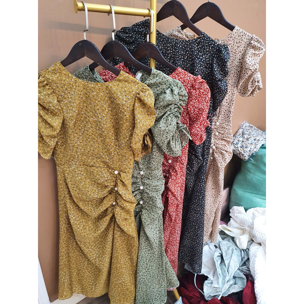 [Mã SKAMA06 giảm 8% tối đa 50K đơn 250K] Monoco-Váy body nhún eo thân trước đính trai-8499 | BigBuy360 - bigbuy360.vn