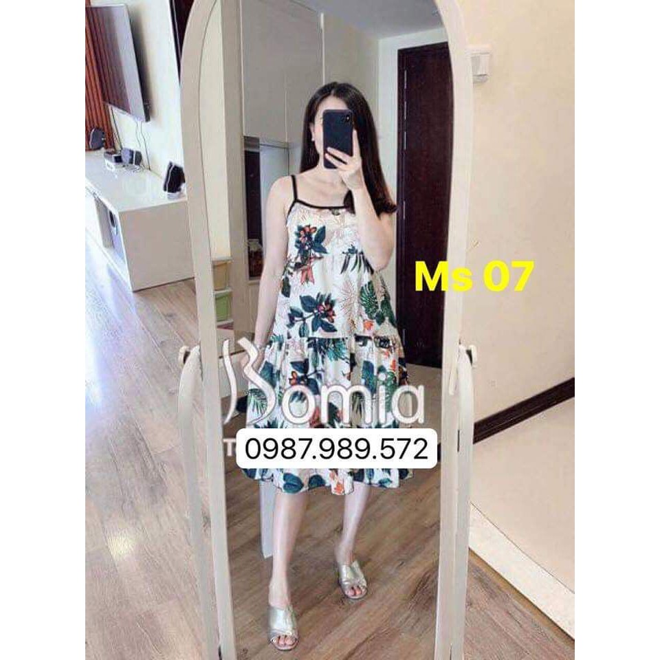 (Rẻ vô địch ) Váy Lanh Bầu 2 Dây Siêu Mát (mặc bầu và sau sinh)