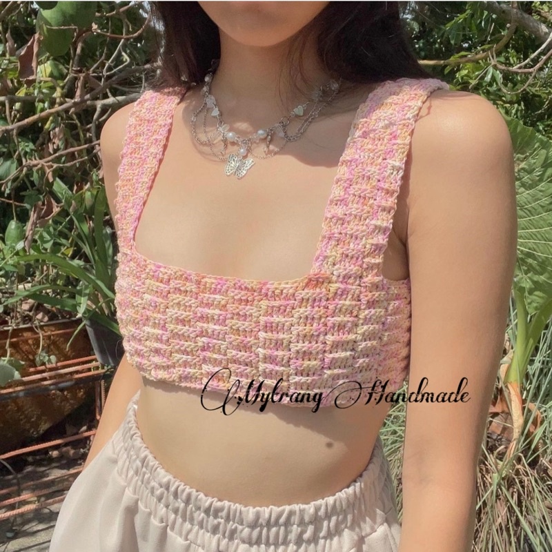 Áo Len Handmade màu loang hở lưng siêu xinh 😘