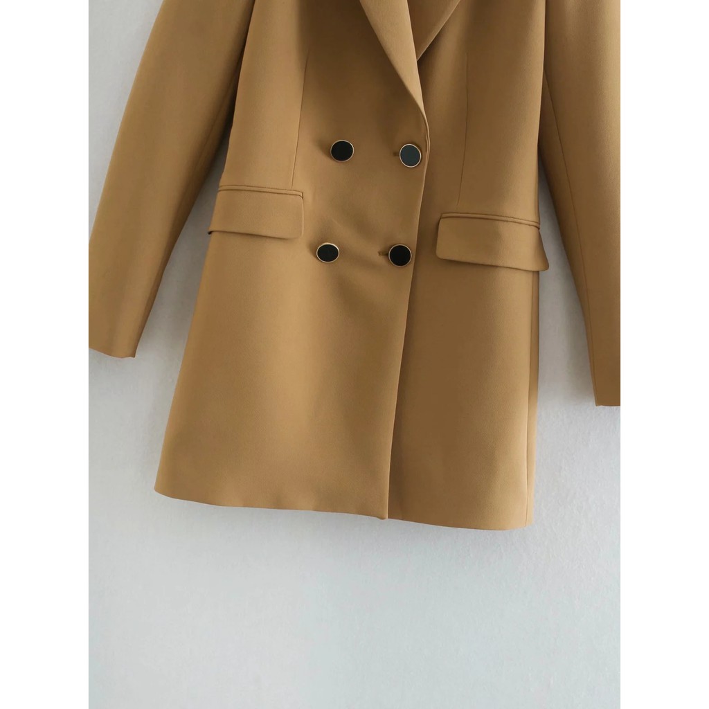 Zara Đức - Áo blazer sale auth new tag cao cấp chính hãng khoác vest hai 2 lớp có lót độn vai nút kim loại form dài váy