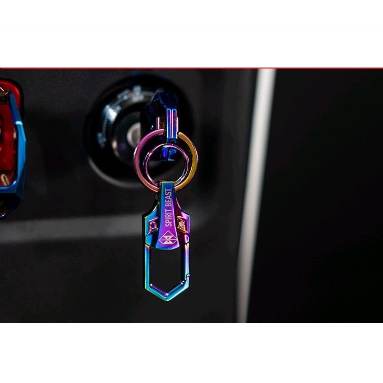 Móc Chìa Khóa Ô Tô Xe Máy Cao Cấp Spirit Beast Chính Hãng Treo Vào Đai Nịt Quần Xi Màu Titan Titanium Xanh Tím