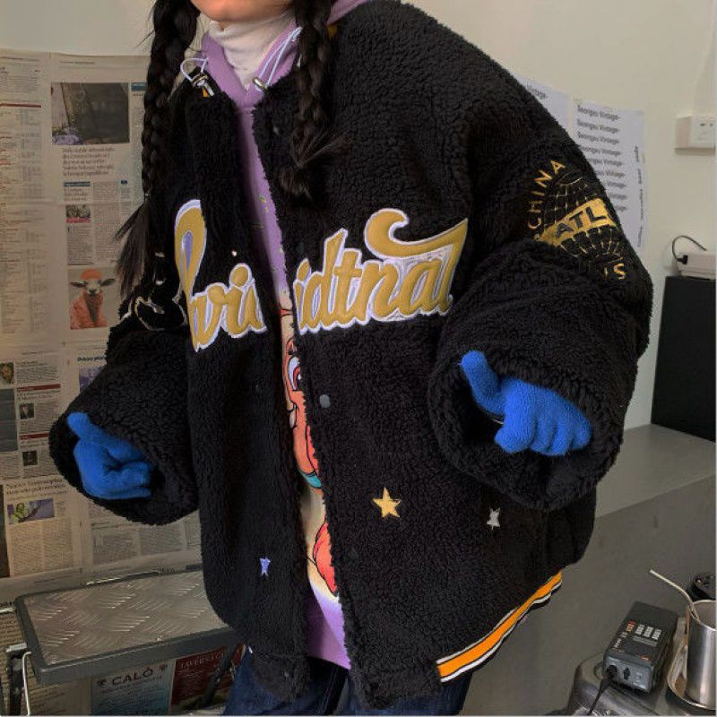 áo khoác bomber lông form rộng | BigBuy360 - bigbuy360.vn