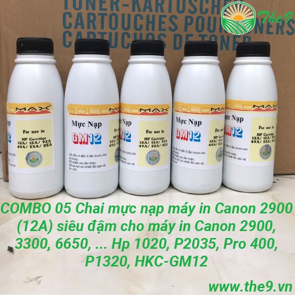 Mực Nạp máy in Canon 2900 (Mực nạp 12A/303 GM12)siêu đậm nét đẹp cho Canon 2900, 3300,Hp1020, P2035, Pro 400, P1320