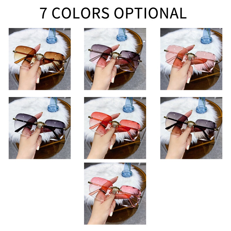 Kính Mát Không Gọng Chống Tia UV Nhiều Màu Sắc