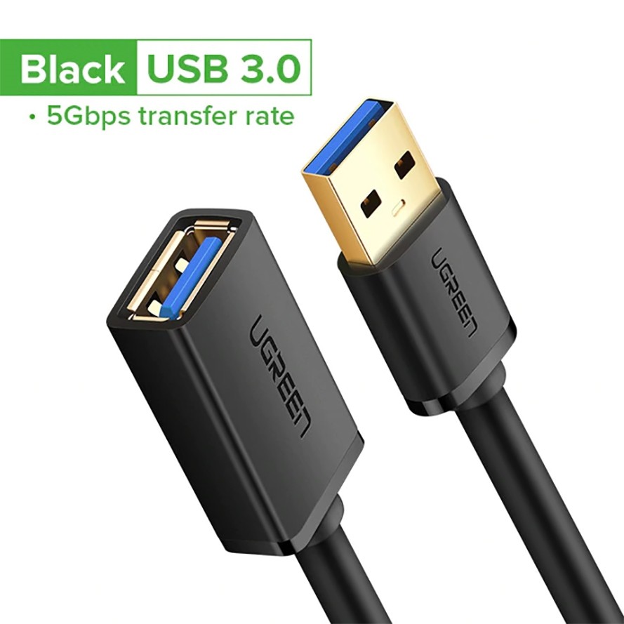 Cáp Nối Dài USB 3.0 Jack Cắm Mạ Vàng 24k UGREEN US129 - Chính Hãng