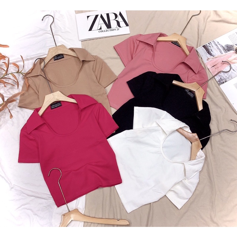 Áo thun polo croptop | BigBuy360 - bigbuy360.vn