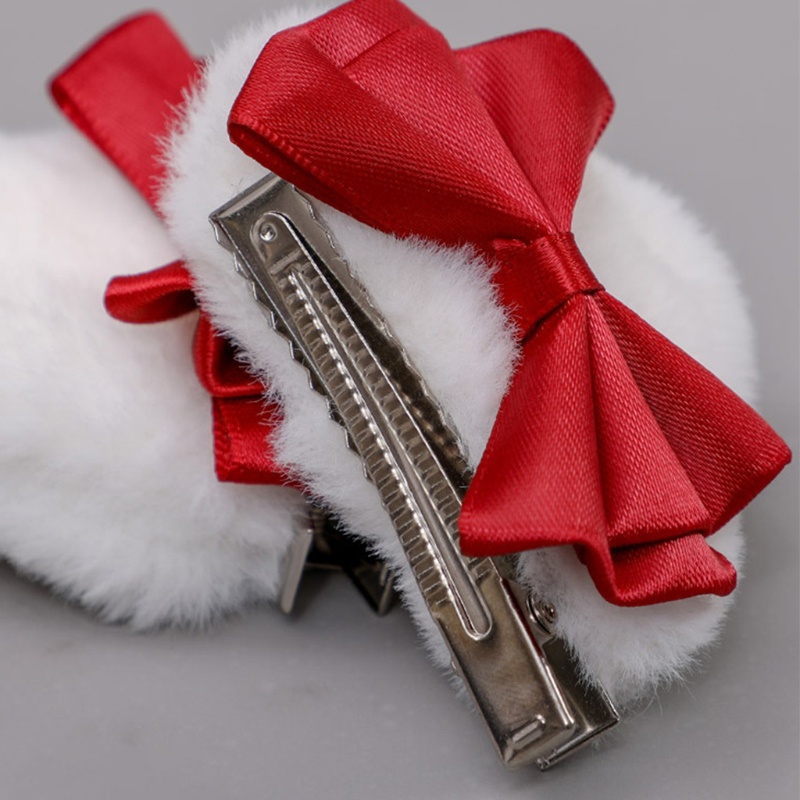 Kẹp Tóc Hình Tai Mèo Hoạt Hình Thắt Nơ Tam Giác Nhồi Bông Đáng Yêu