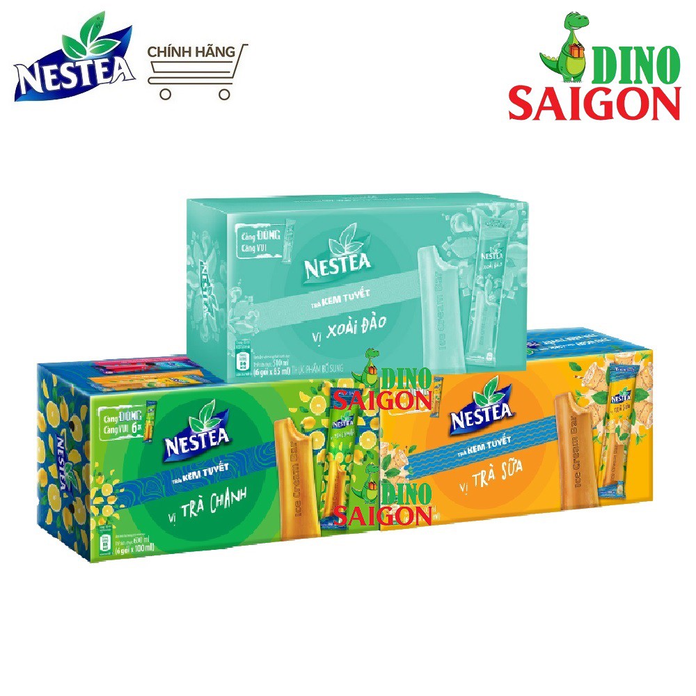 Combo 3 Hộp Trà Kem Tuyết Nestea Các Vị Xoài đào, Trà sữa và Trà chanh