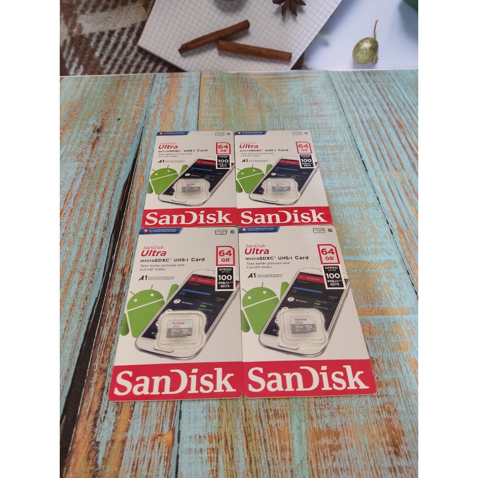 Thẻ nhớ SANDISK Micro SD 64G Class10 BH 5 năm 1 đổi 1