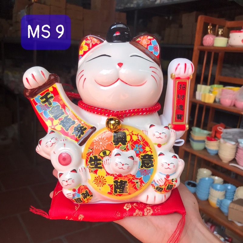 mèo thần tài, mèo may mắn ,vẫy tay 20cm