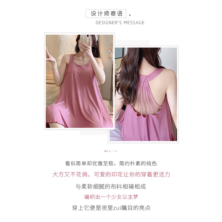 Đầm Ngủ Hai Dây Dáng Rộng Có Mút Đệm Ngực Màu Sắc Ngọt Ngào Quyến Rũ Cho Nữ | BigBuy360 - bigbuy360.vn