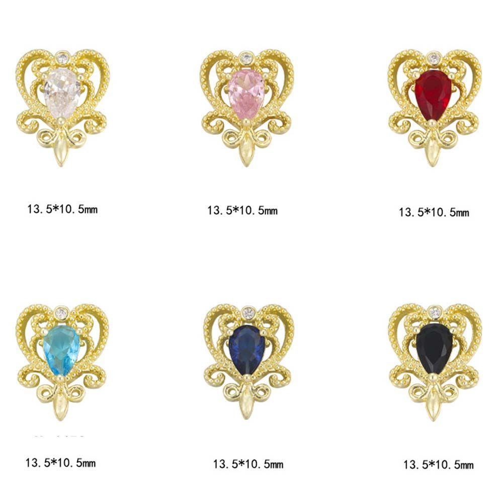 Phụ Kiện Trang Trí Móng Tay 3D Bằng Hợp Kim DIY Hình Trái Tim Phong Cách Nhật BảnHạt Charms Đính Móng Tay