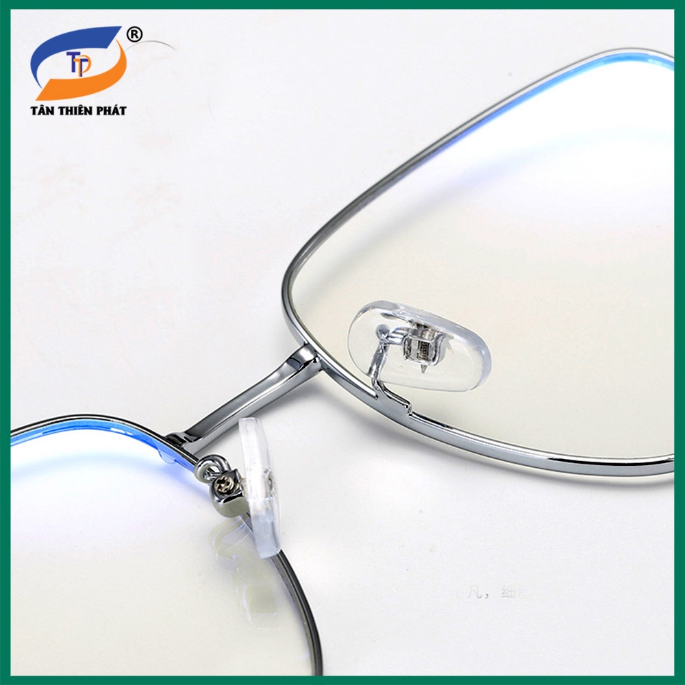 Gọng kính nam nữ mắt cận kim loại 9038 màu đen, bạc, vàng. Tròng kính giả cận 0 độ chống ánh sáng xanh, chống tia UV