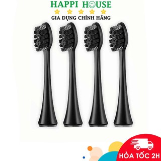 Bộ 4 đầu bàn chải điện electric toothbrush heads lock&lock enr546 bằng sợi dupont, hàng chính hãng - happi house