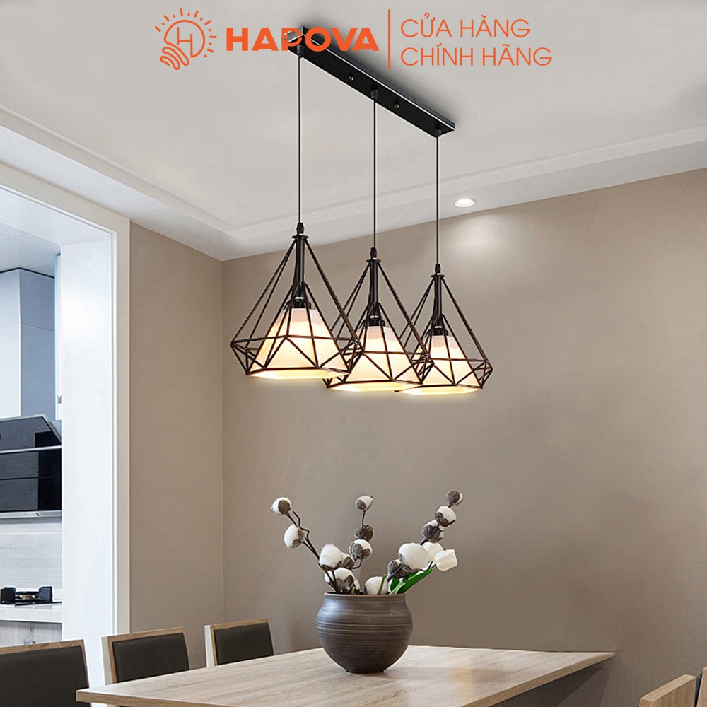 Bộ 3 Đen thả, đèn trang trí kim cương HAPOVA YOSINO 6527/380/3