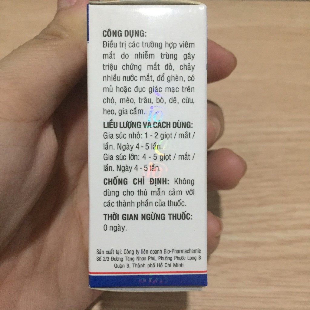 CHAI NƯỚC NHỎ MẮT BIO-GENTADROP cho Chó Mèo Thú Cưng chai 10ml xuất xứ Việt Nam