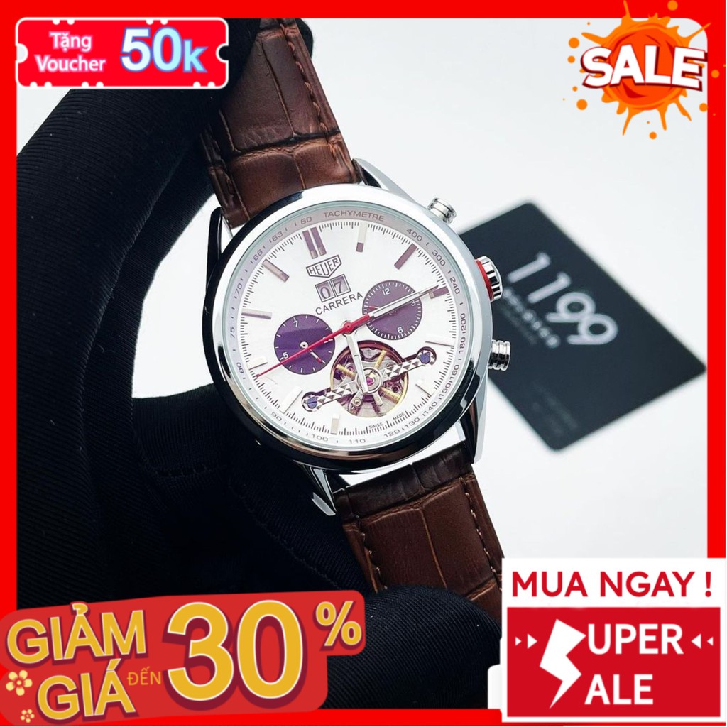 Đồng hồ cơ - Đồng Hồ Dây Da Nam 43mm Fom Mới Chống Xước Chống Nước Kính Sapphire Tím 201 - 1199 Watches | BigBuy360 - bigbuy360.vn