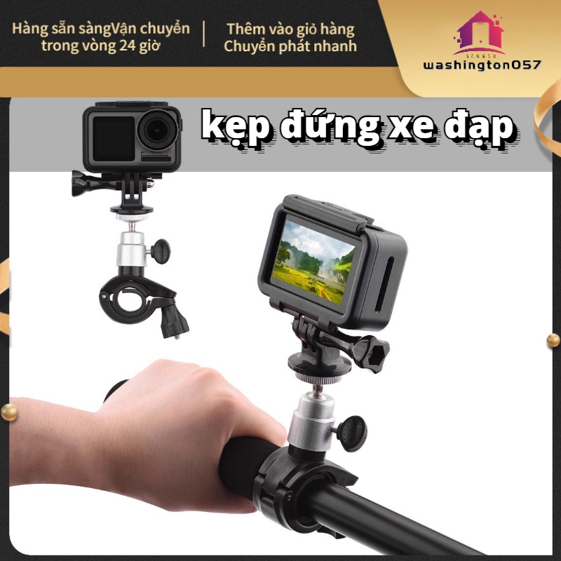 Hàng Hot Phụ kiện giá đỡ gắn tay lái cho xe đạp có thể xoay 360 ° cho DJI OSMO ACTION Hàng giao ngayWashington057