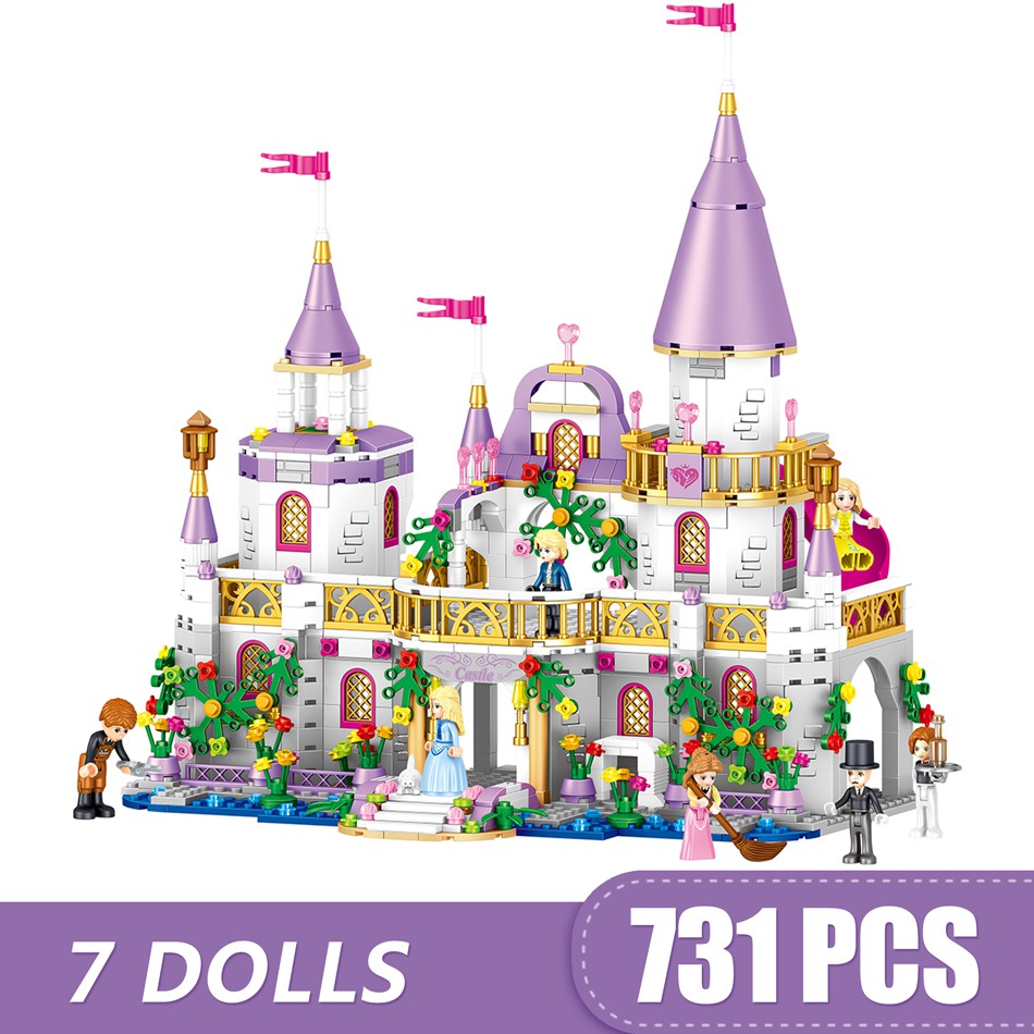 Set 731 mảnh đồ chơi lắp ráp Lego DIY họa tiết lâu đài công chúa Windsor dành cho bé