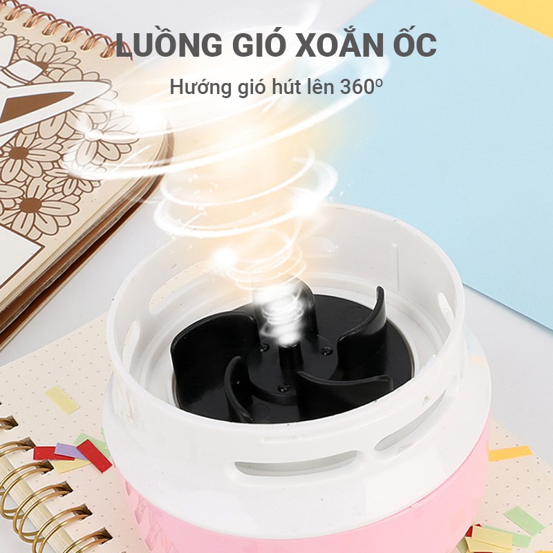 Máy hút bụi mini cầm tay thiết kế nhỏ gọn, dễ dàng mang theo, công suất 3W, lực hút 360 độ, một nhấn mở tắt rất tiện lợi