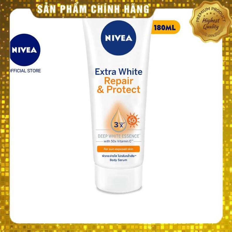 [FMCGMALL -8% đơn 250K] Tinh chất dưỡng thể dưỡng trắng NIVEA ban ngày giúp phục hồi & chống nắng SPF50 (180ml) - 88314